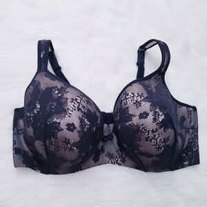 Cacique Black Lace Balconette Bra 44DDD